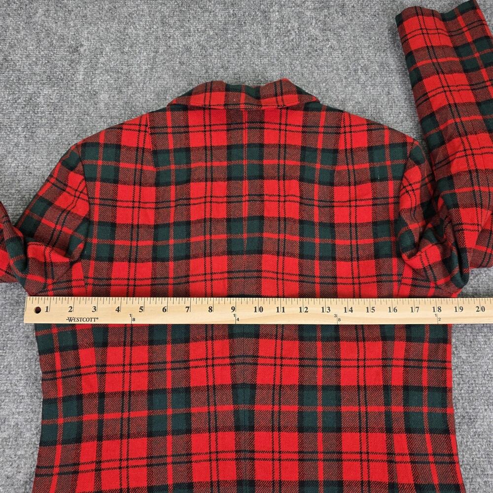 Vintage Pendleton Blazer Womens Medium Red Plaid Tartan Virgin Wool Made USA - Picture 6 of 16